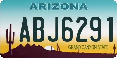 AZ license plate ABJ6291