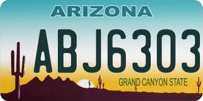 AZ license plate ABJ6303