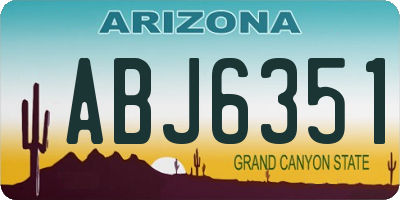AZ license plate ABJ6351