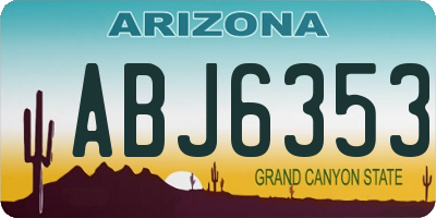 AZ license plate ABJ6353