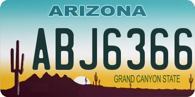 AZ license plate ABJ6366
