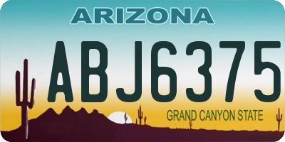 AZ license plate ABJ6375