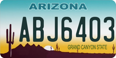 AZ license plate ABJ6403
