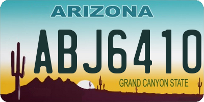 AZ license plate ABJ6410
