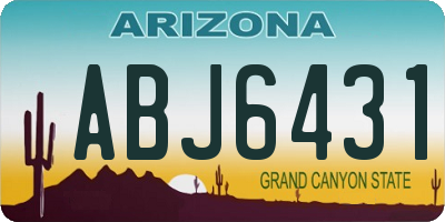 AZ license plate ABJ6431