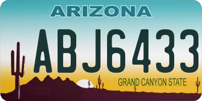 AZ license plate ABJ6433