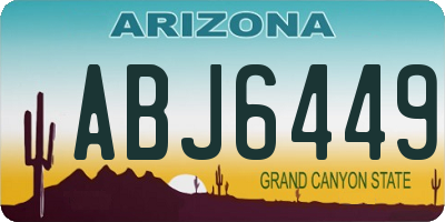 AZ license plate ABJ6449