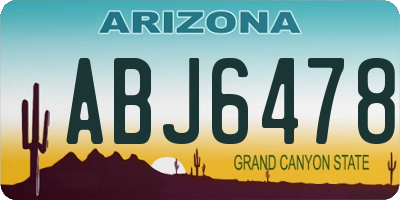 AZ license plate ABJ6478