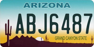 AZ license plate ABJ6487