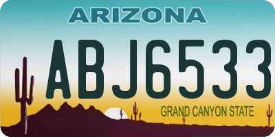 AZ license plate ABJ6533