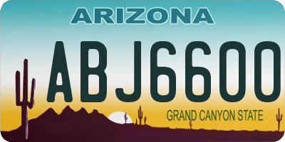 AZ license plate ABJ6600