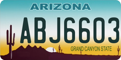 AZ license plate ABJ6603