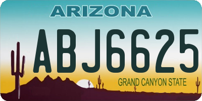 AZ license plate ABJ6625