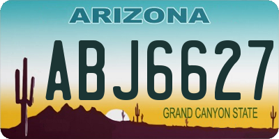AZ license plate ABJ6627