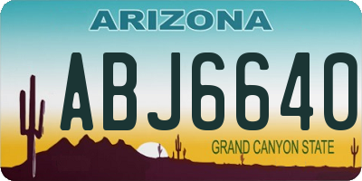 AZ license plate ABJ6640
