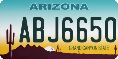 AZ license plate ABJ6650