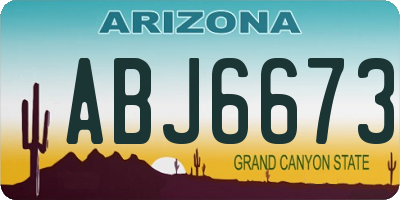 AZ license plate ABJ6673