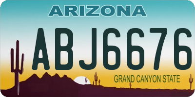 AZ license plate ABJ6676