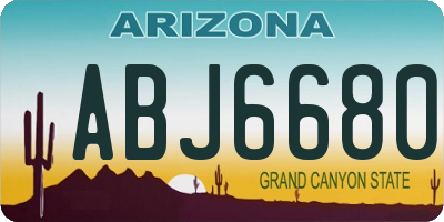 AZ license plate ABJ6680