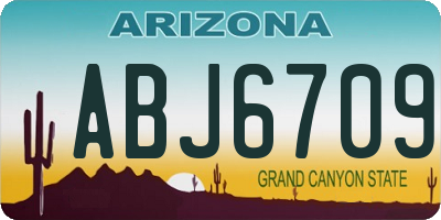 AZ license plate ABJ6709