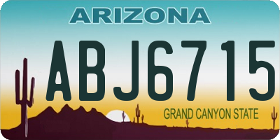 AZ license plate ABJ6715