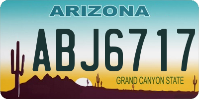 AZ license plate ABJ6717