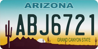 AZ license plate ABJ6721