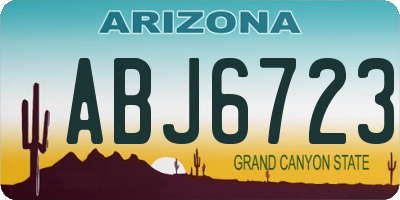 AZ license plate ABJ6723
