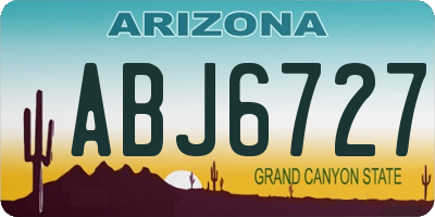 AZ license plate ABJ6727