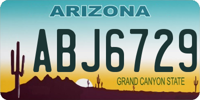 AZ license plate ABJ6729