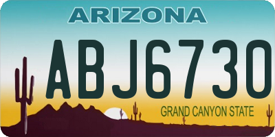 AZ license plate ABJ6730