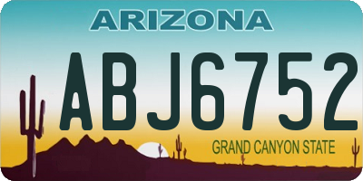 AZ license plate ABJ6752