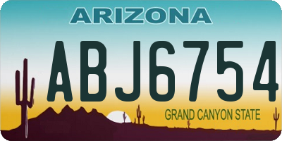 AZ license plate ABJ6754