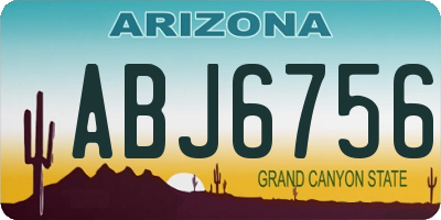 AZ license plate ABJ6756