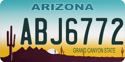 AZ license plate ABJ6772