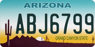 AZ license plate ABJ6799