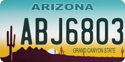 AZ license plate ABJ6803