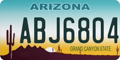 AZ license plate ABJ6804
