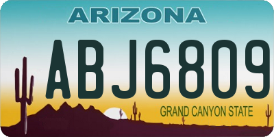 AZ license plate ABJ6809