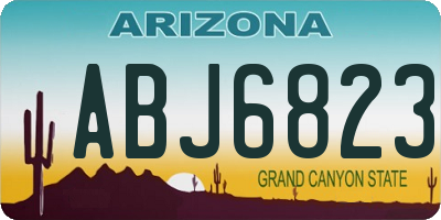 AZ license plate ABJ6823