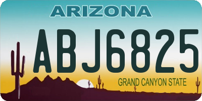 AZ license plate ABJ6825