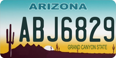 AZ license plate ABJ6829