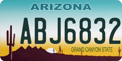 AZ license plate ABJ6832
