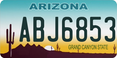 AZ license plate ABJ6853
