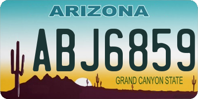AZ license plate ABJ6859