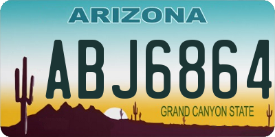 AZ license plate ABJ6864