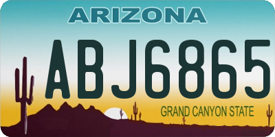 AZ license plate ABJ6865