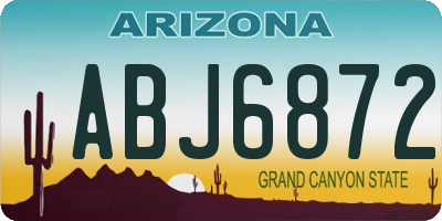 AZ license plate ABJ6872