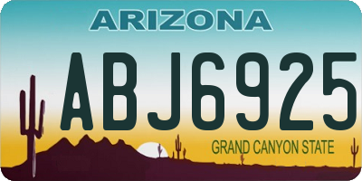 AZ license plate ABJ6925