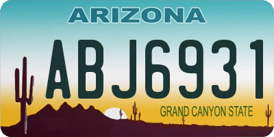 AZ license plate ABJ6931